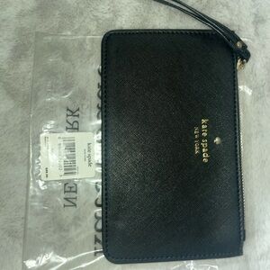 Kate Spade Black and Gold Zip Pouch
